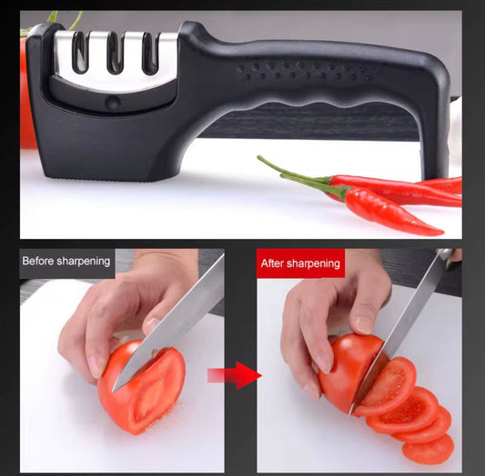 🔪 Aiguiseur de Couteaux 3-en-1 Professionnel – Lame Toujours Tranchante