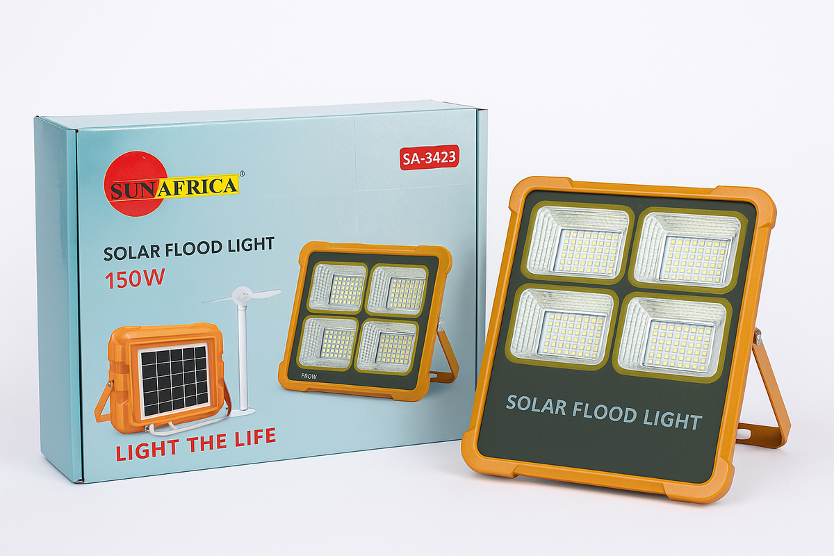 ☀️ Projecteur Solaire LED SUNAFRICA – 150W (avec Powerbank)