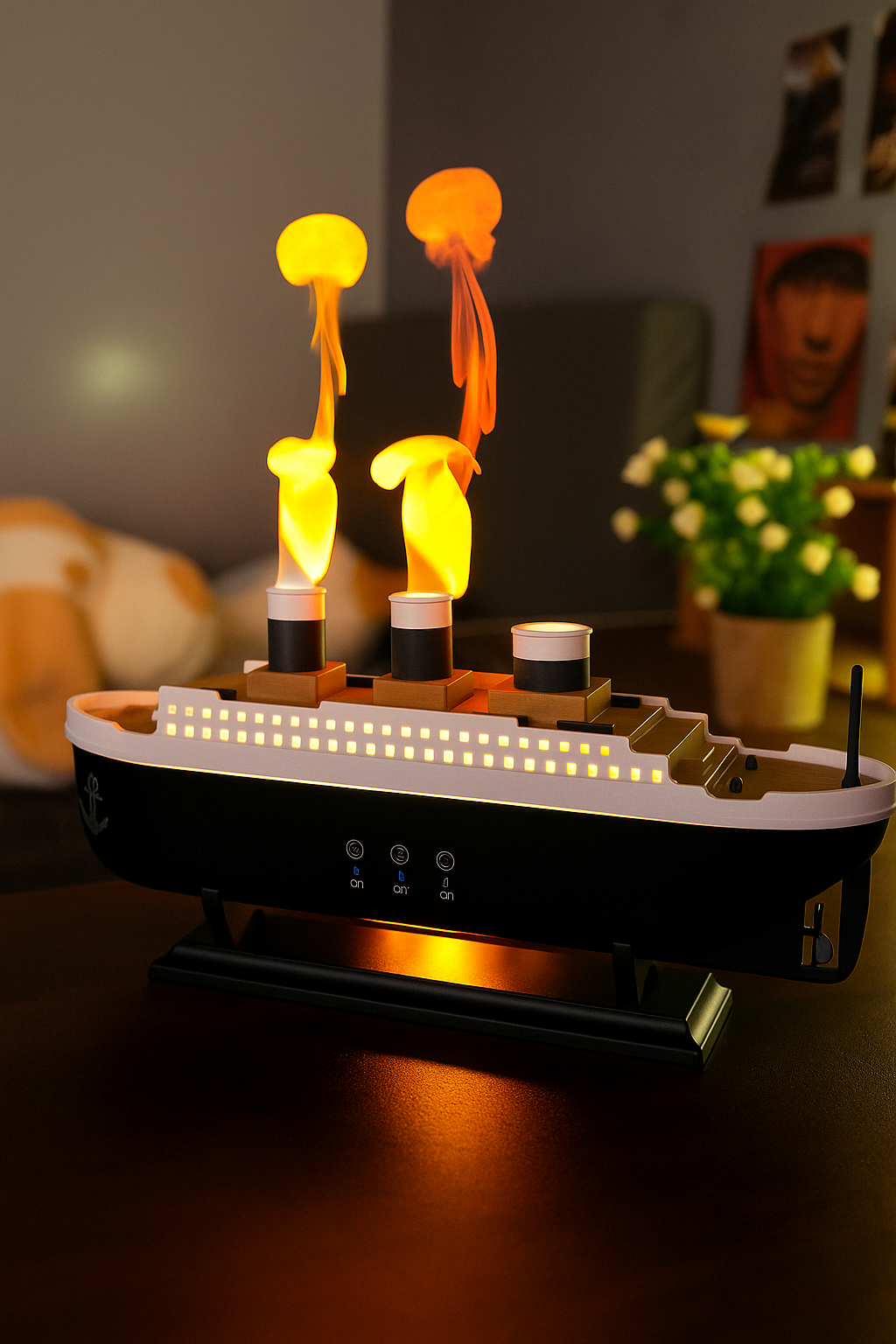 Lampe Titanic™ – Humidificateur & Diffuseur d’arôme à effet flamme réaliste