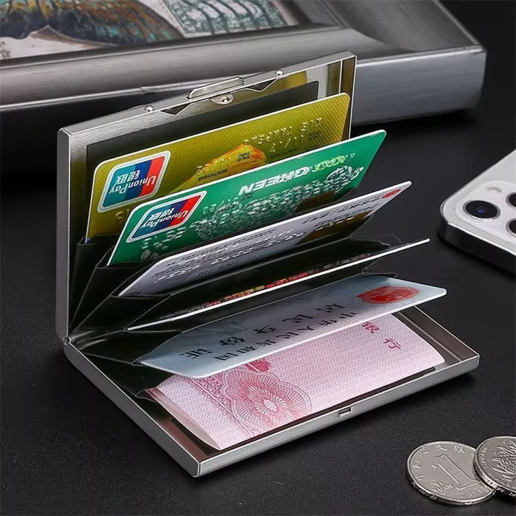 Porte-Cartes en Métal Brossé