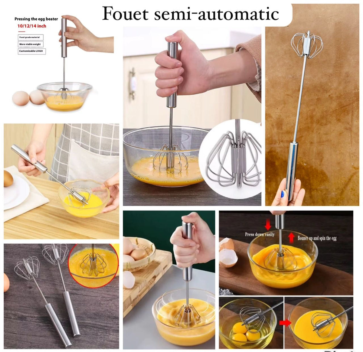 FOUET SEMI-AUTOMATIQUE EN INOX