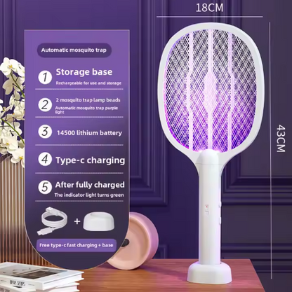 🦟 Raquette Électrique Anti-Moustiques Rechargeable – Fini les piqûres !