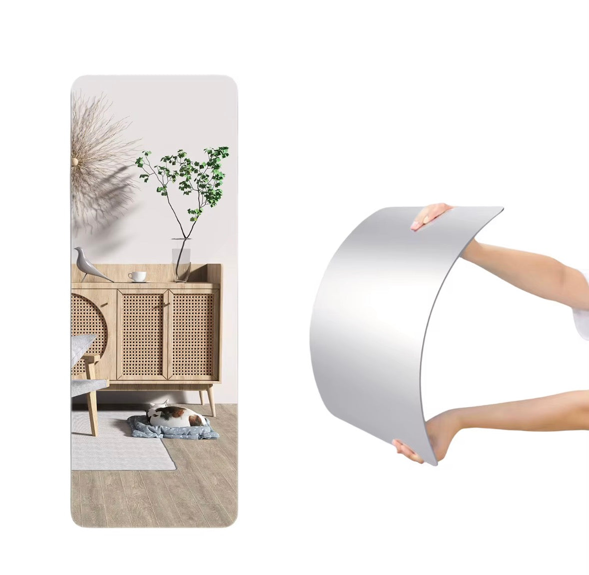 🪞 Miroir Flexible Pliable Adhésif – Incassable & Facile à Installer