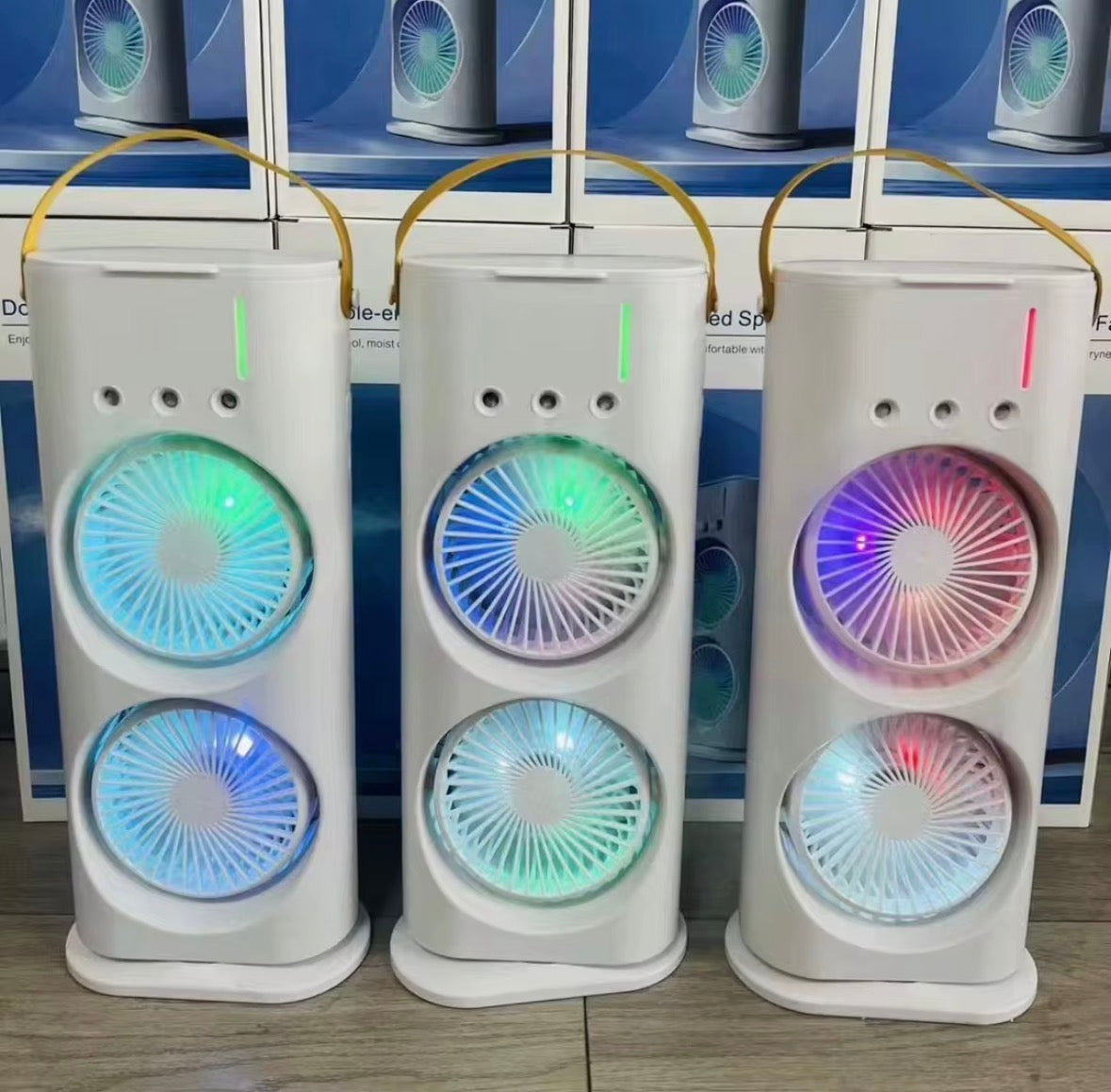 🌬️ Ventilateur Tour Double avec Lumières LED – Fraîcheur et Style en un Seul Appareil