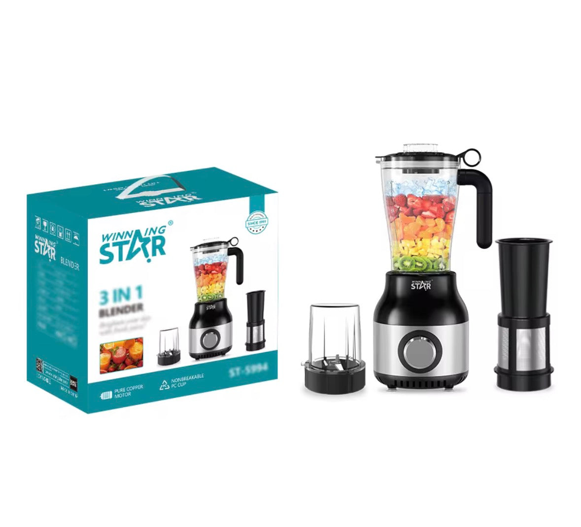 🥤 Blender Électrique 3 en 1 – Winning Star ST-5994