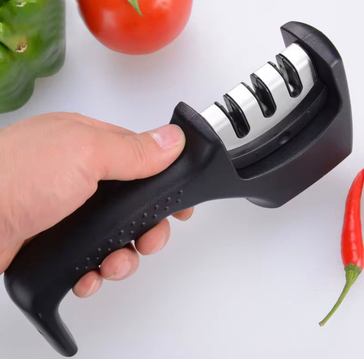 🔪 Aiguiseur de Couteaux 3-en-1 Professionnel – Lame Toujours Tranchante